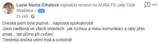 aurafit refernce zkušební trénink Lucie Šůcha Číhalová